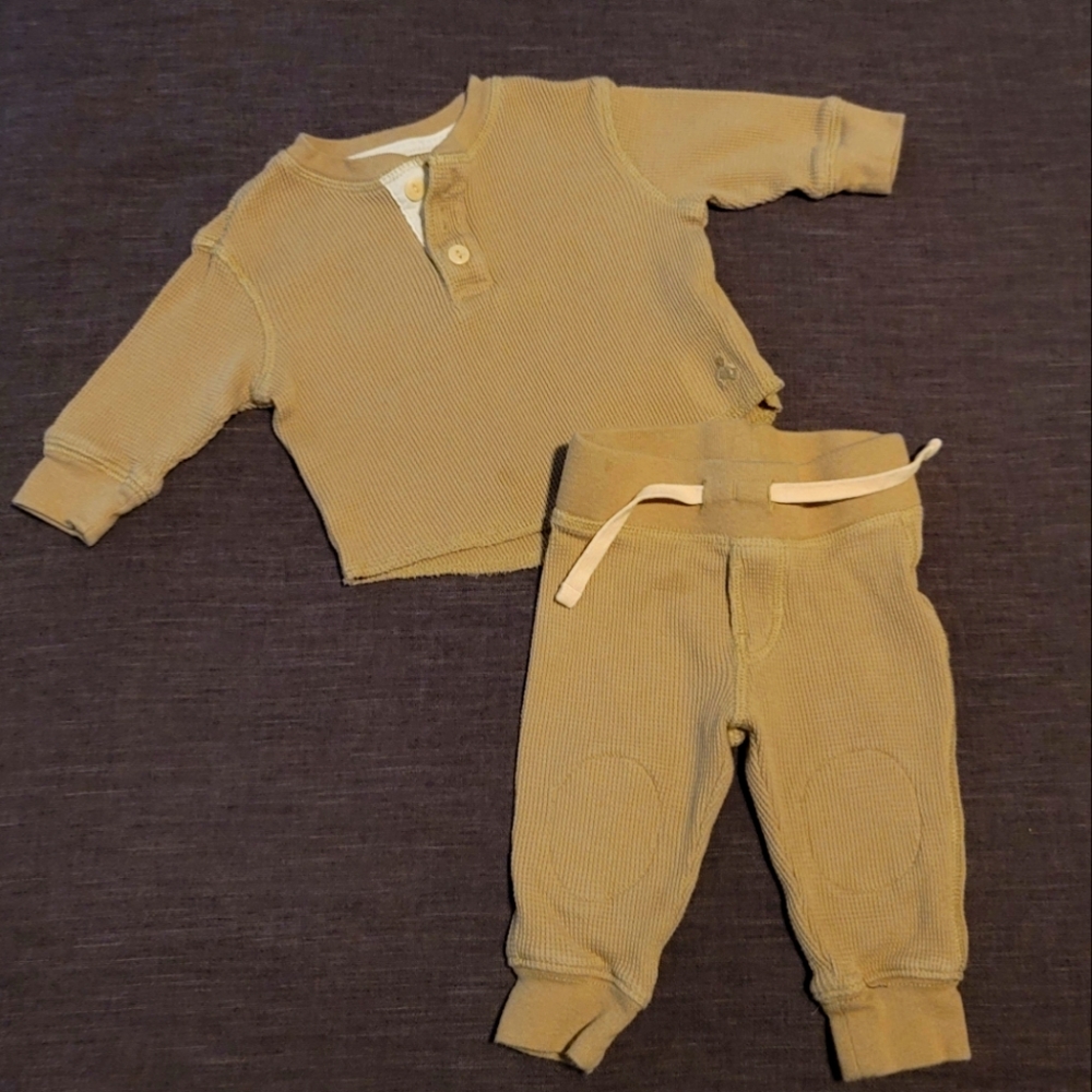 Baby Gap Waffle Knit Henley Outfit Set
